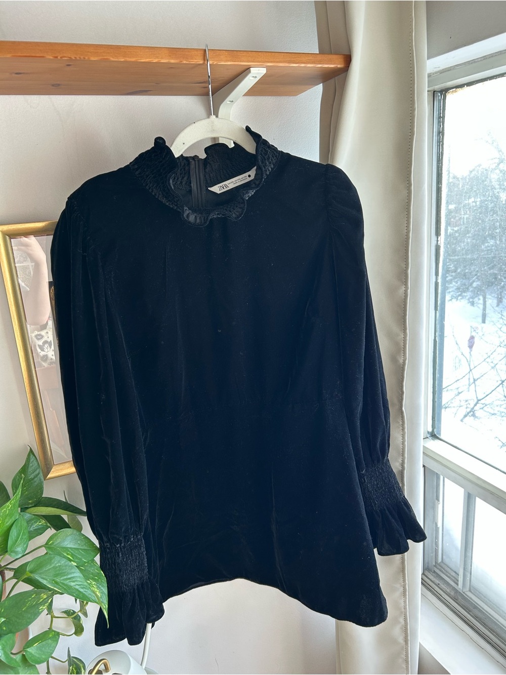 Zara Black Velvet Mini Dress